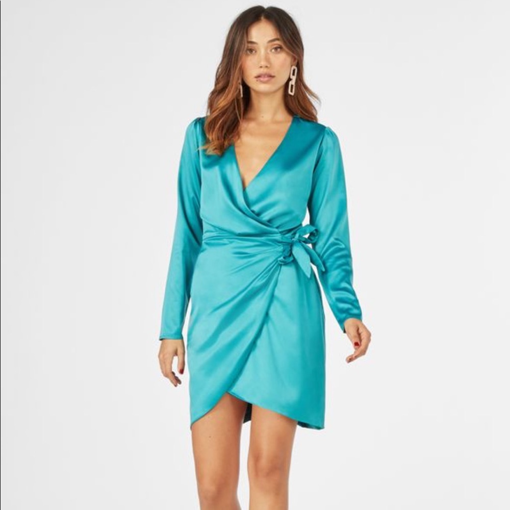Side Tie Satin Dress